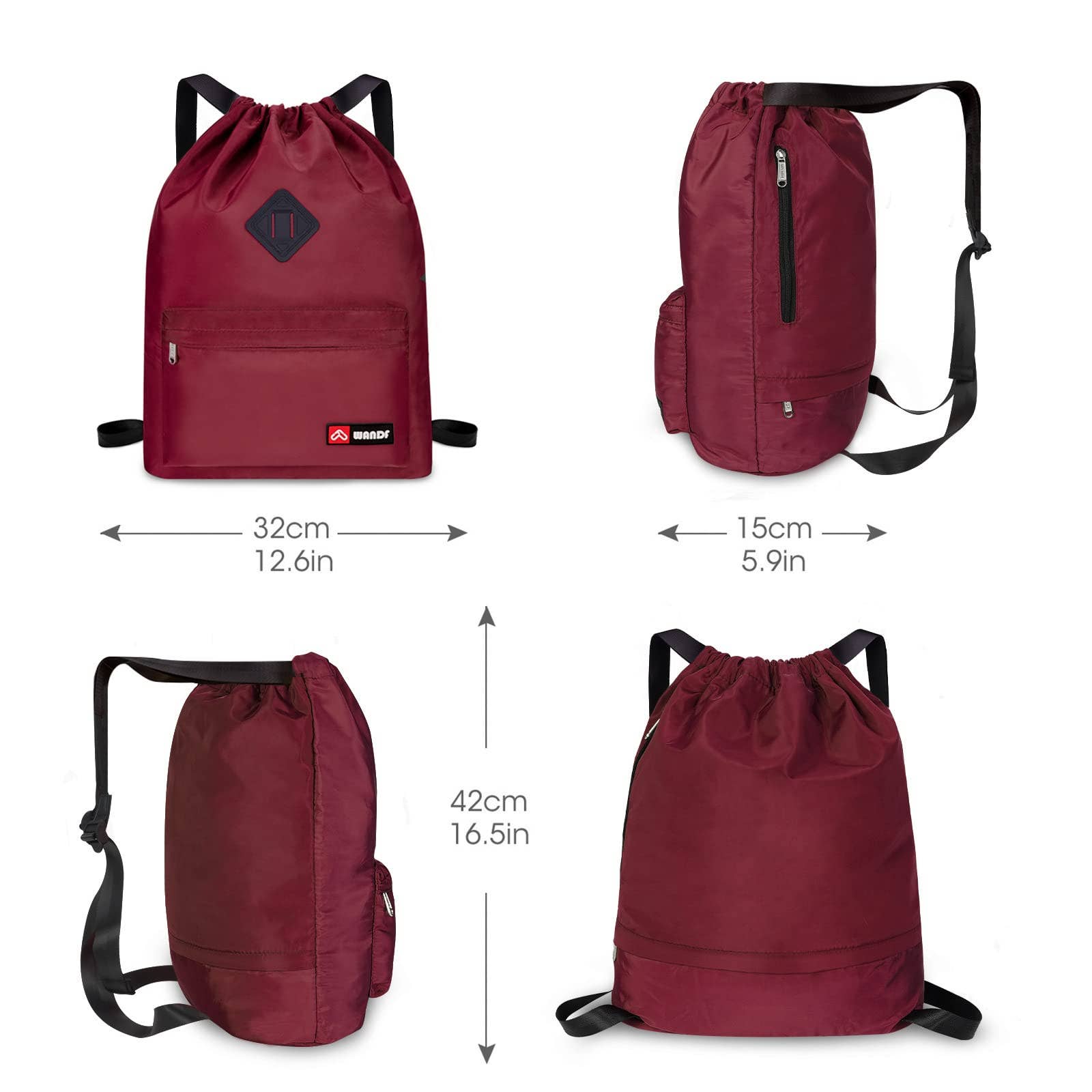 wandf - Wholesale Backpack - Unisex - WF6030 Sport Drawstring Backpack With Shoe Compartment37