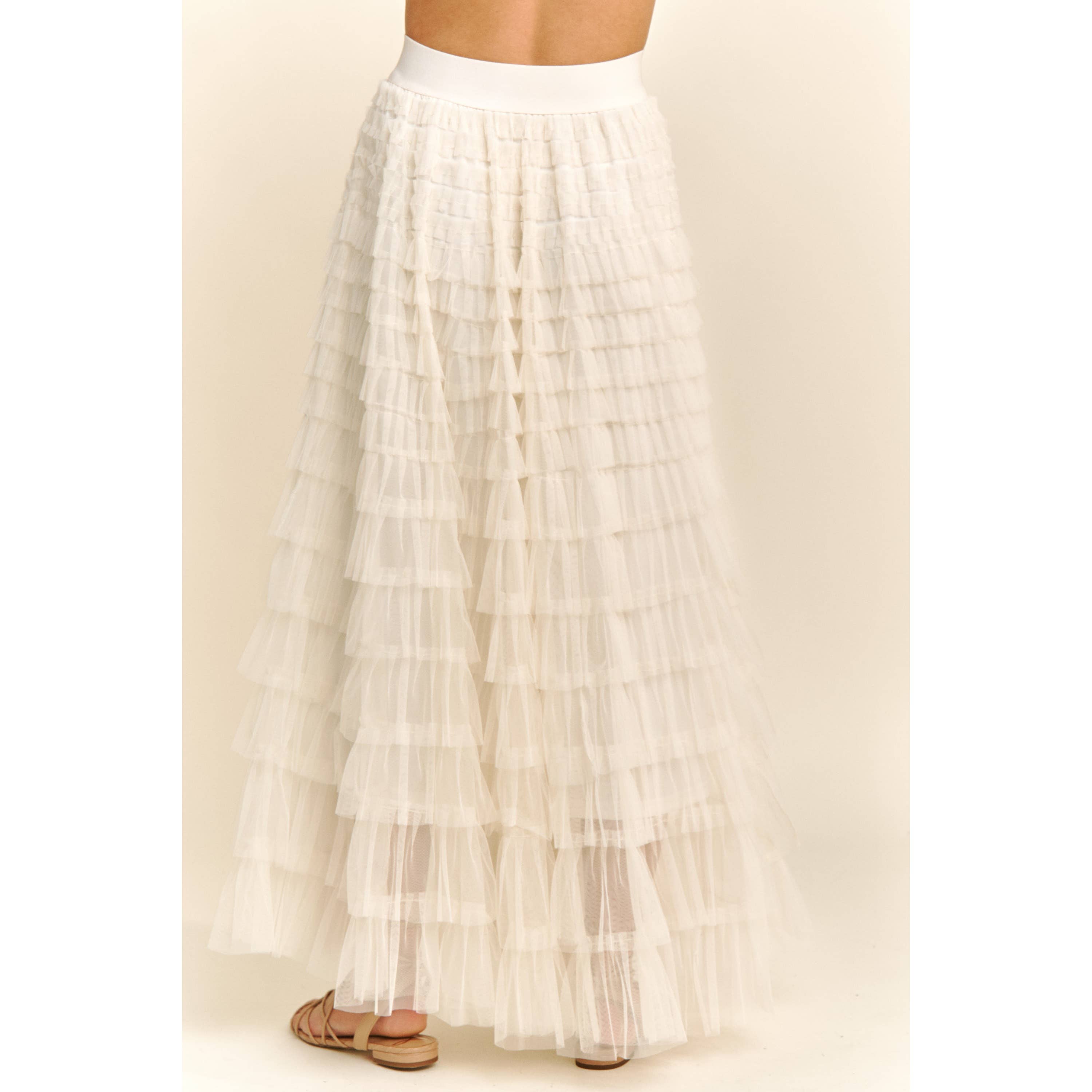 Sweet Generis - Wholesale Skirt - Women's - CASCADING TULLE MESH TIERED MAX SKIRT6