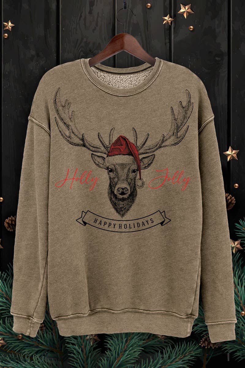 HRTandLUV - Wholesale Graphic Sweatshirt - Women's - HOLLY JOLLY HAPPY HOLIDAYS GRAPHIC MINERA SWEATSHIRTS2