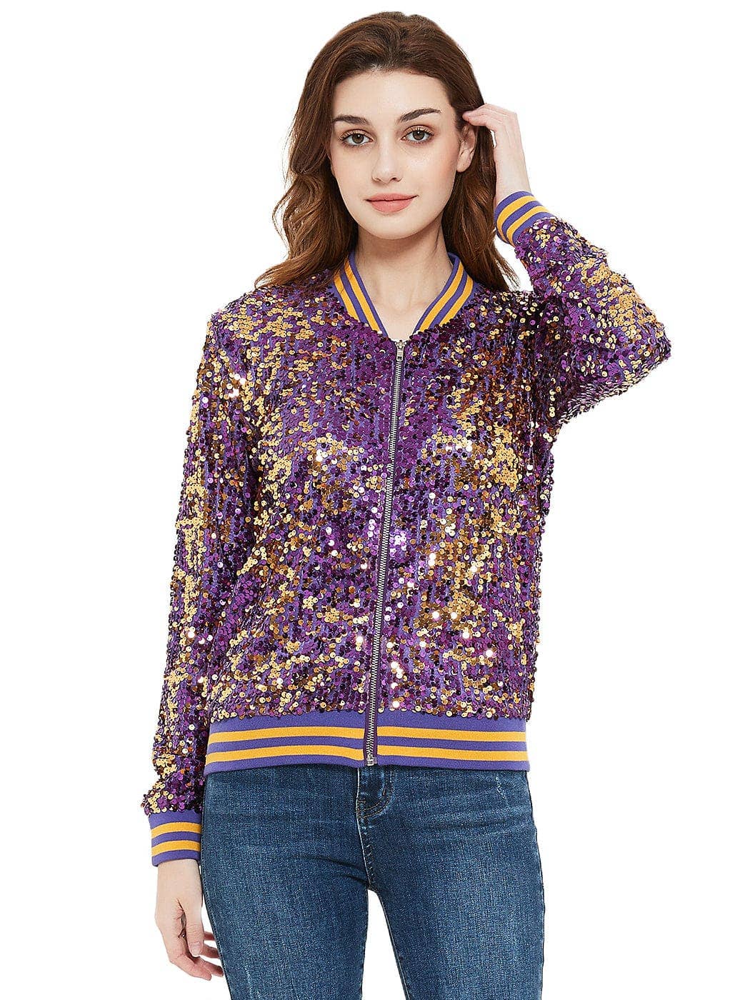 Anna Kaci Wholesale - Vente Bombers – femme - Blouson aviateur zippé à sequins60