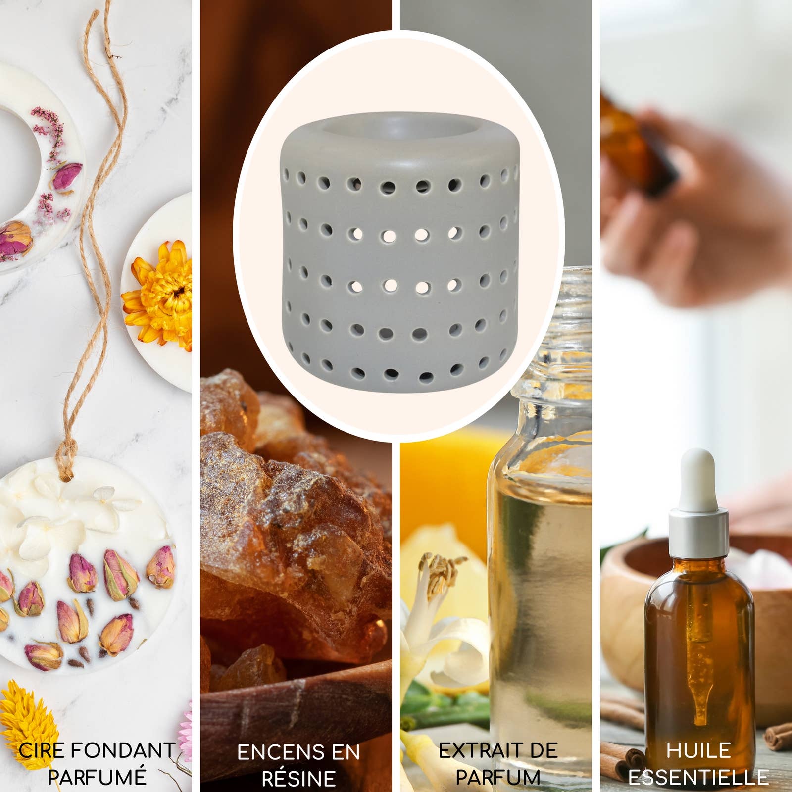 Zen'Arôme - Wholesale Oil Warmer - Coliseo gray ceramic fragrance burner scented wax melt3