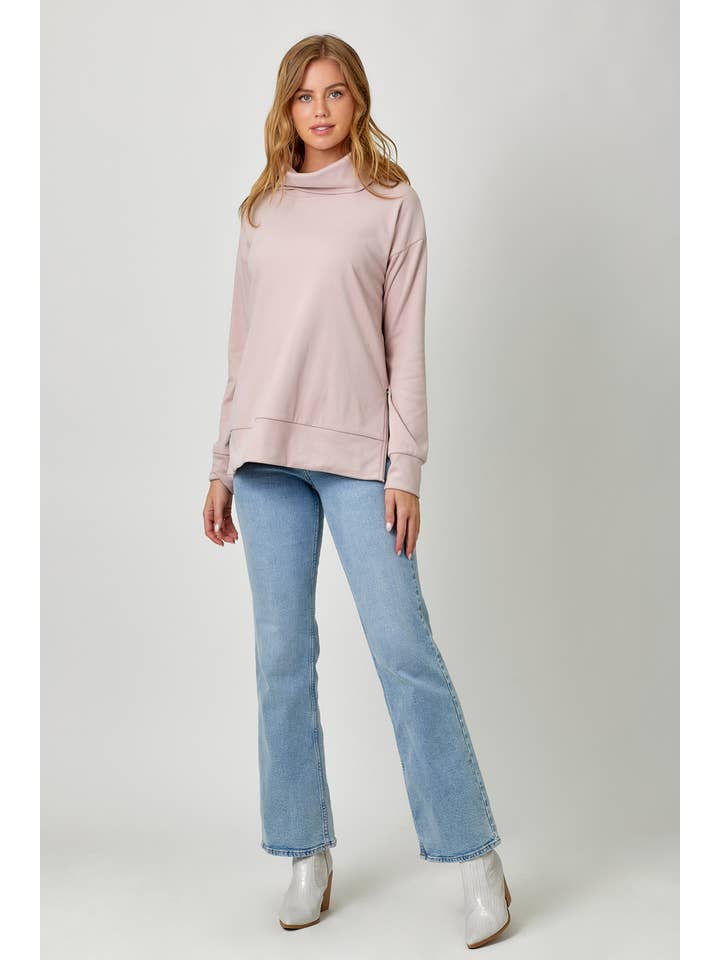 Mystree - Wholesale Sweatshirt - Women's - 57631 Brushed Knit Turtleneck Sweatshirt