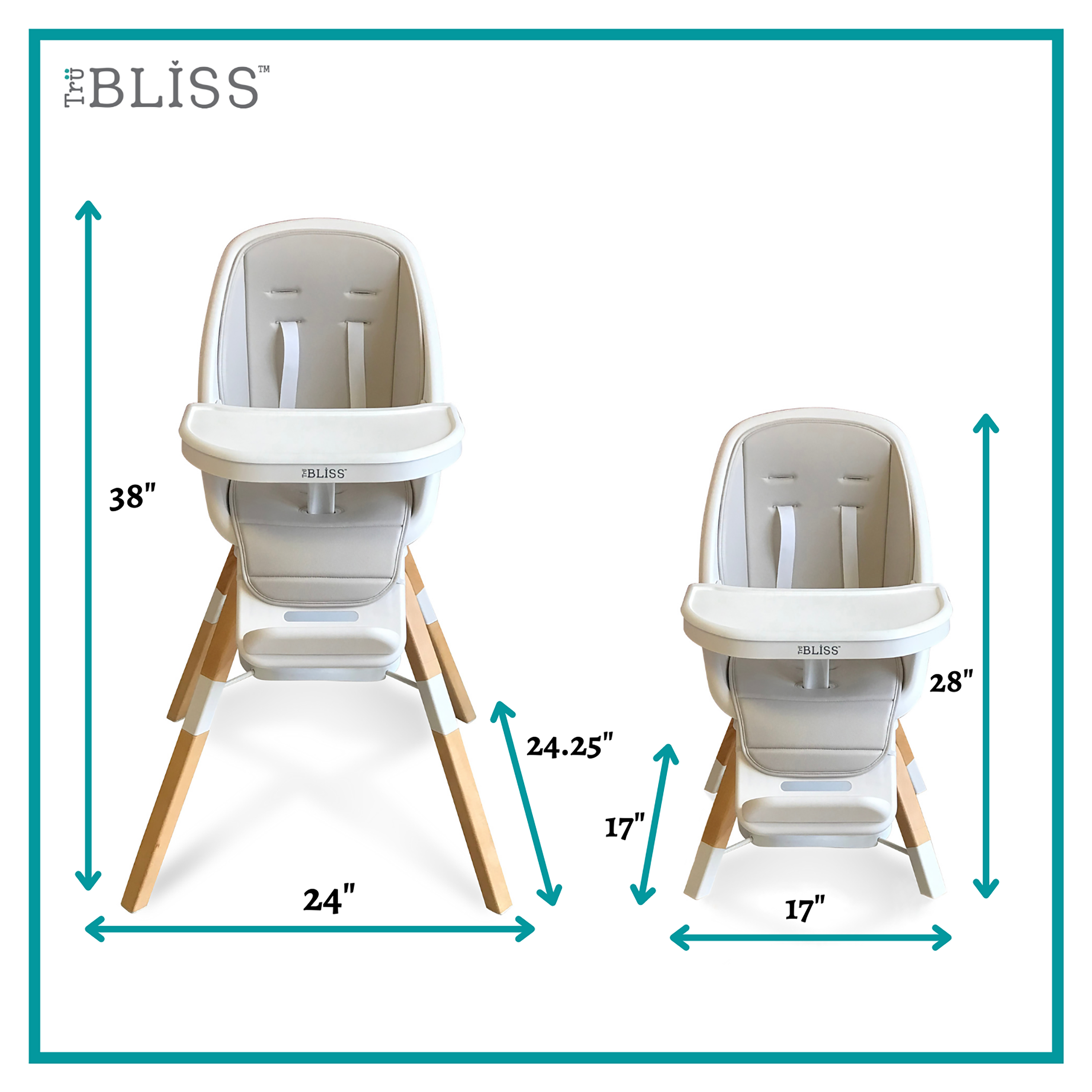 TruBliss Baby - Wholesale Highchair - Baby - 2-in-1 Turn-A-Tot High Chair with 360 degree Swivel6