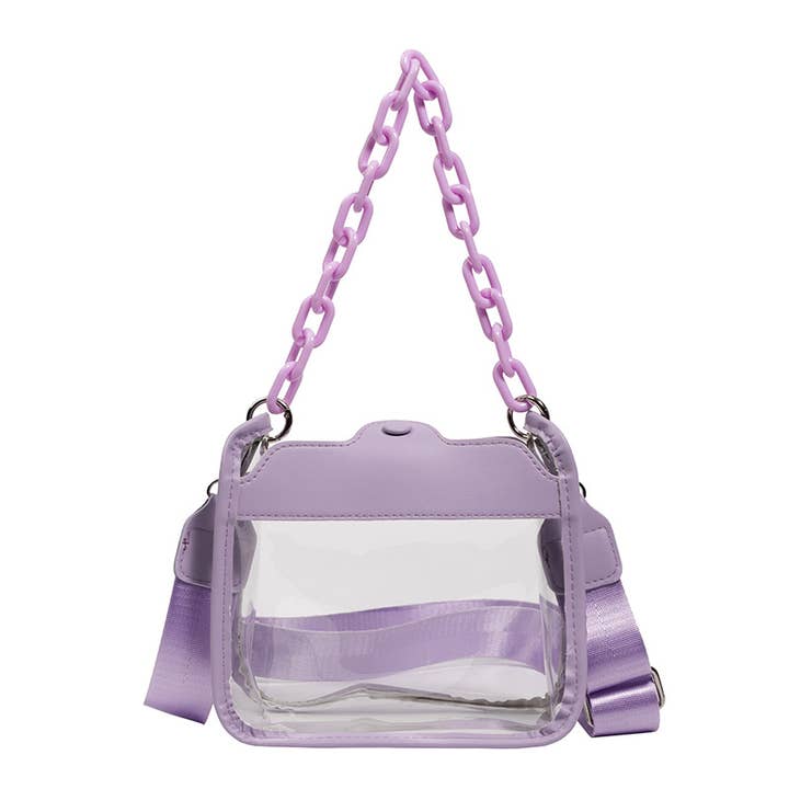 Sac à main Serena Clear en lilas pour la vente par Natalie Mills
