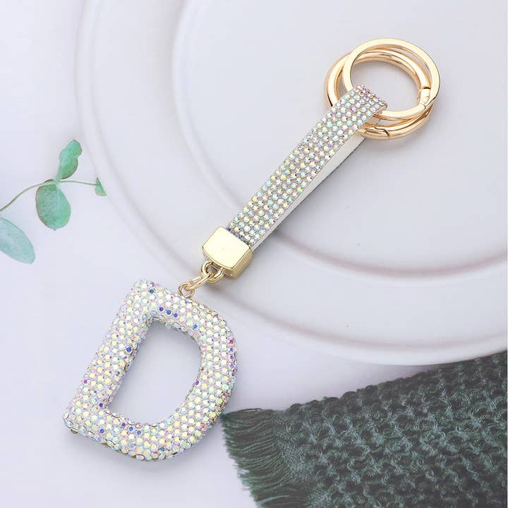 Wona Trading, Inc. - Wholesale Keychain - Women's - Bling Studded Monogram Initial Keychain