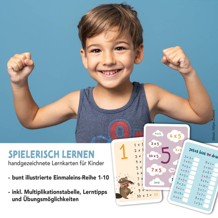 Rüsselfuchs – Großhandel Lernkarten – Kind & Baby – Einmaleinskarten mit Zahlenreihen 1-10 inkl. Lerntipps & Übungen