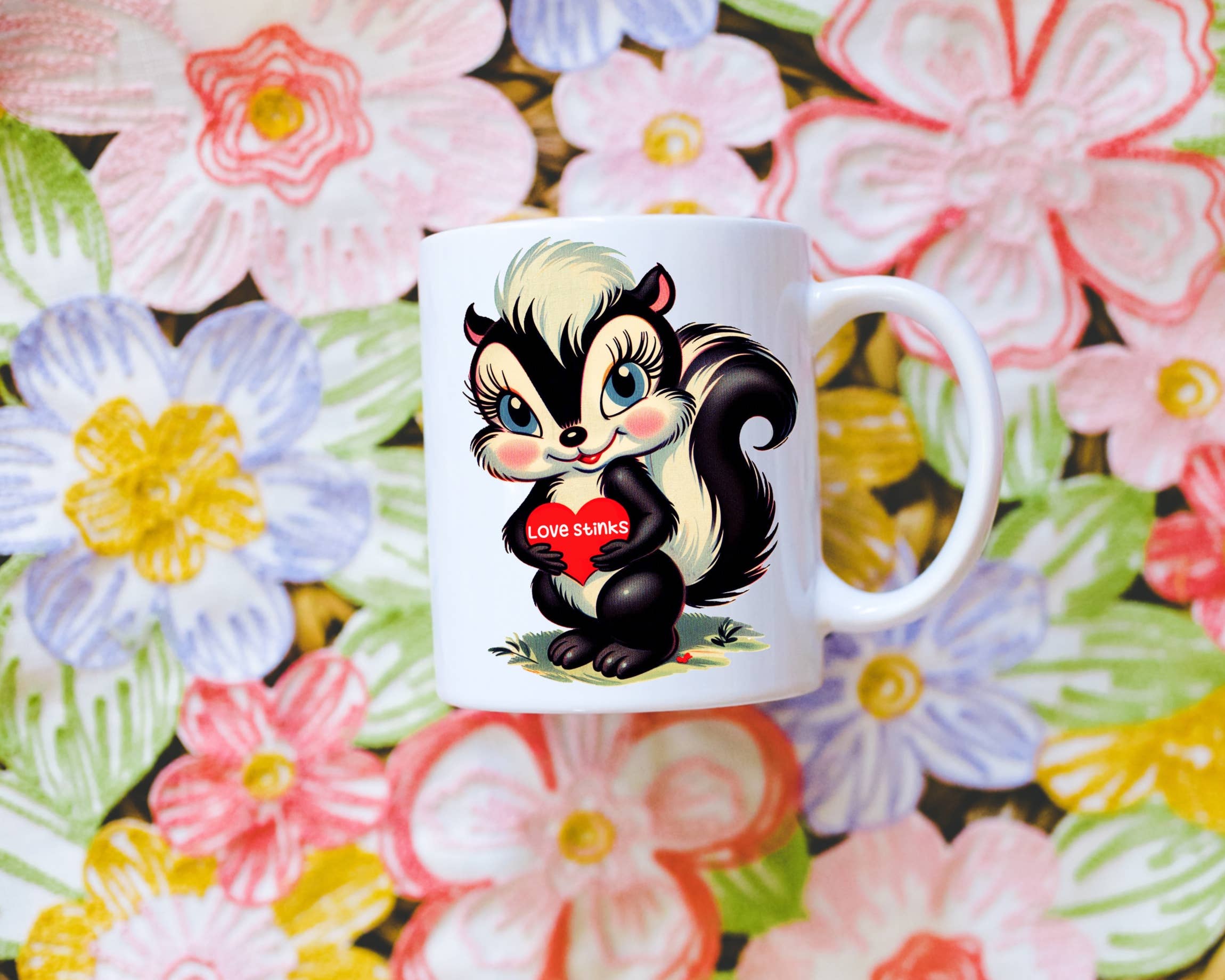 Ace the Pitmatian Co - Vente Tasse à café - Mug à café Anti Saint-Valentin "L'amour, ça pue"