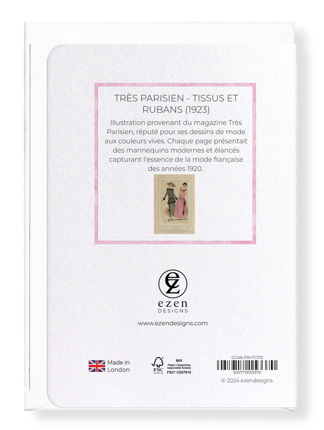 Ezen Trade – wholesale Vardagliga hälsningskort – TRÈS PARISIEN - TISSUS ET RUBANS (1923): Vintage gratulationskort1