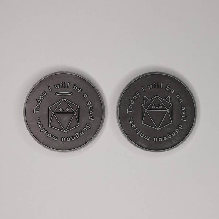 Dbl Feature - Wholesale Keepsake Coin/Token - Dungeon Master Alignment Coin