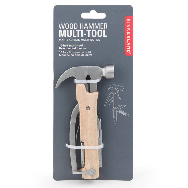 Kikkerland Design Inc - Wholesale Handy Tool - Wood Multi Function Hammer Tool0