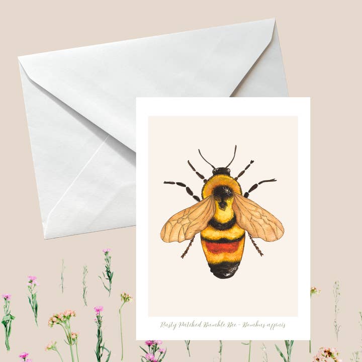 Bumblebee Watercolor Card for wholesale by Wild Botanical Atelier
