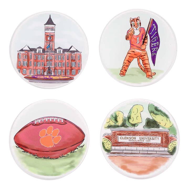 Clemson Coaster Set/4 for wholesale by Glory Haus