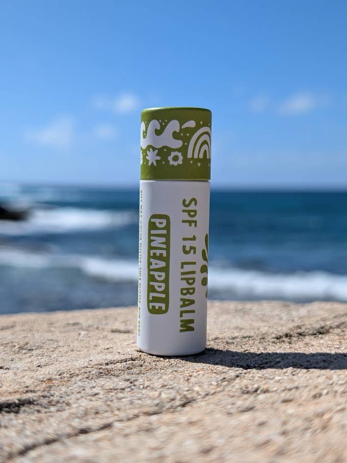Pineapple SPF lip balm - Zero Waste - Bee's Wax Hawaii for wholesale by Koloa Farms