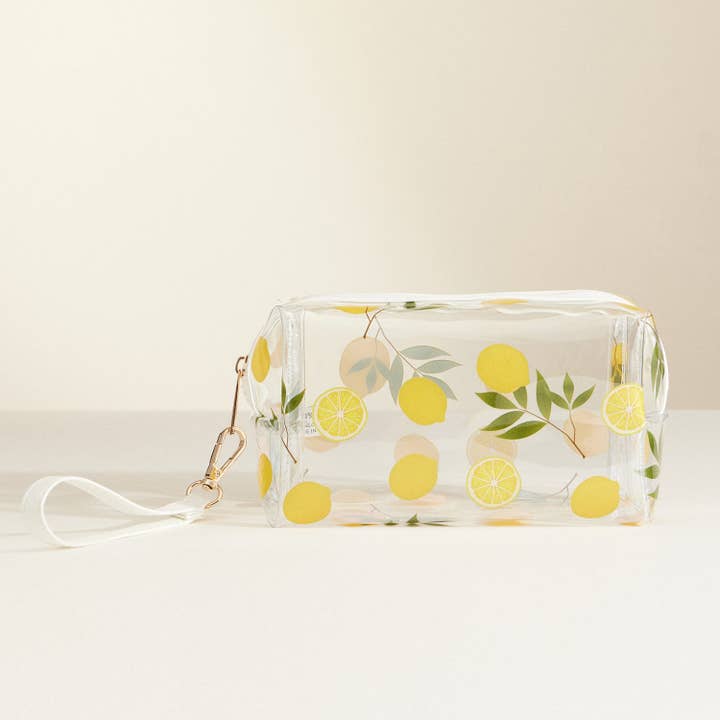 Lilla Haven - Wholesale Makeup/Cosmetic Bag - Clear Fruit-Printed Cosmetic Bags with Wrist Strap2