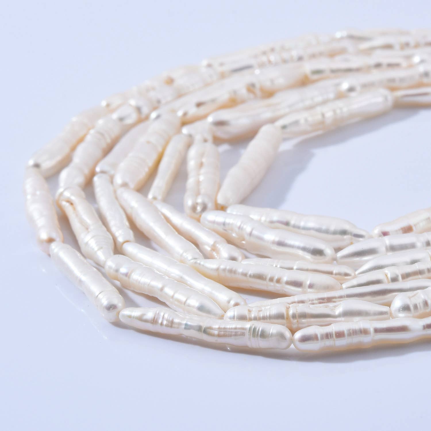 Beads Creation - Wholesale Beads - Top to Bottom Drill Pearl Bead Toothpick Pillar Pearl FWP0114