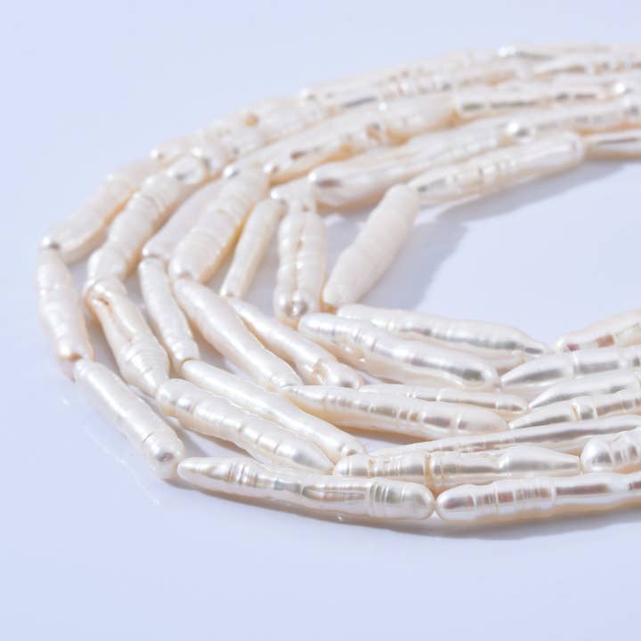Beads Creation - Wholesale Beads - Top to Bottom Drill Pearl Bead Toothpick Pillar Pearl FWP0114