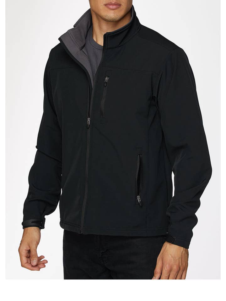 Rodeo Clothing - Vente Veste – homme - Vestes doublées en polaire softshell pour hommes/manteaux d'extérieur noir/gris2