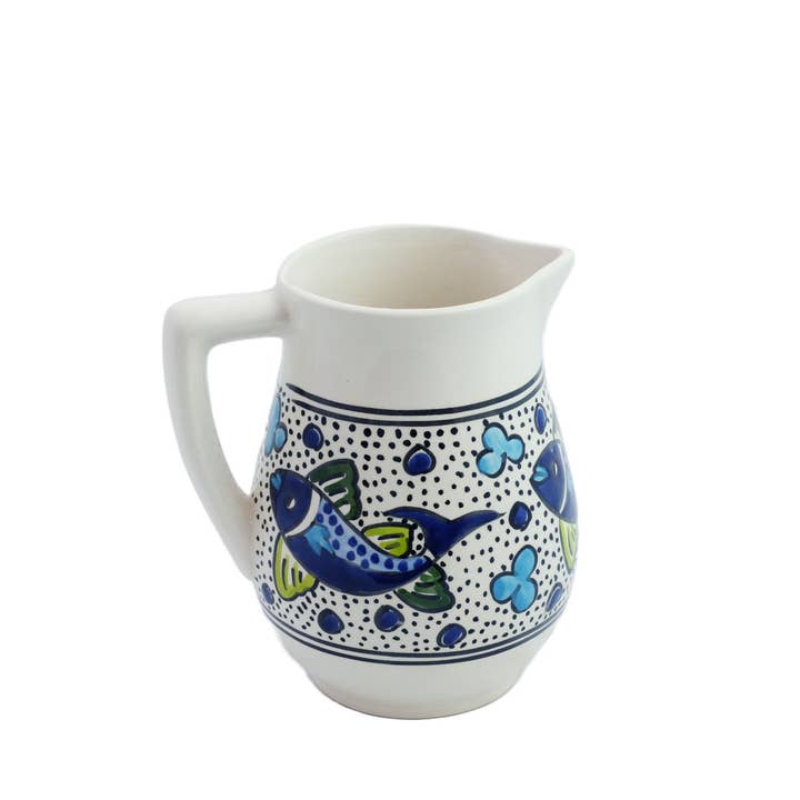 Sobremesa - Wholesale Pitcher - Blue Fish Ceramic Pitcher | Ceramic Vase1