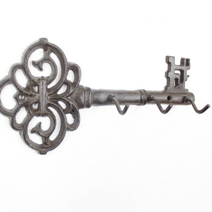 Hampton Nautical - Wholesale Wall Hook - Cast Iron Vintage Key Wall Mounted Key Hooks 11"