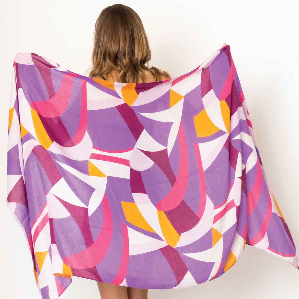 Fashion City - Wholesale Sjaal - Dames - Levendige sjaal met abstracte print1