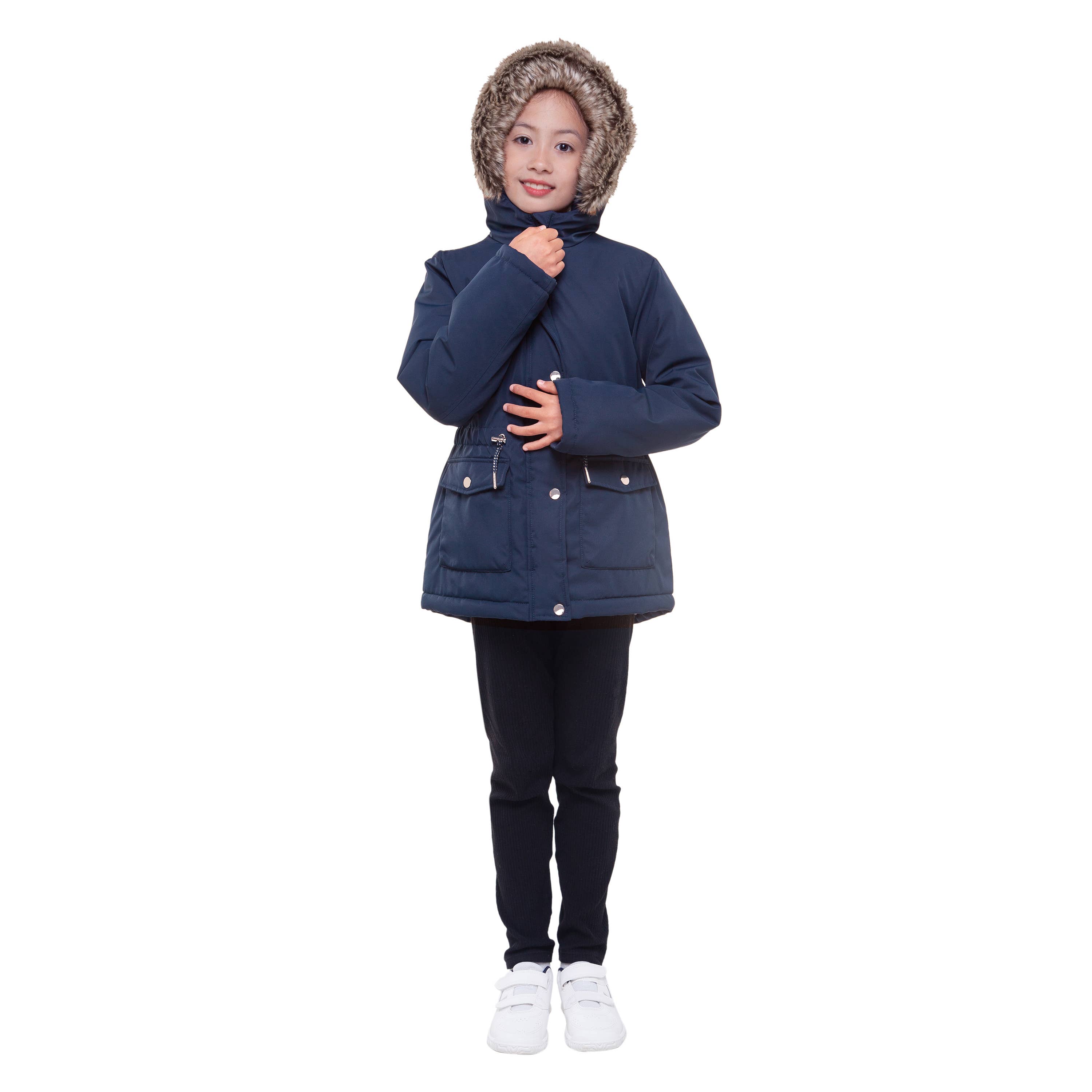 Rokka & Rolla - Wholesale Parka - Kids - Girls' Hooded Parka Jacket Fleece Lined Winter Coat13