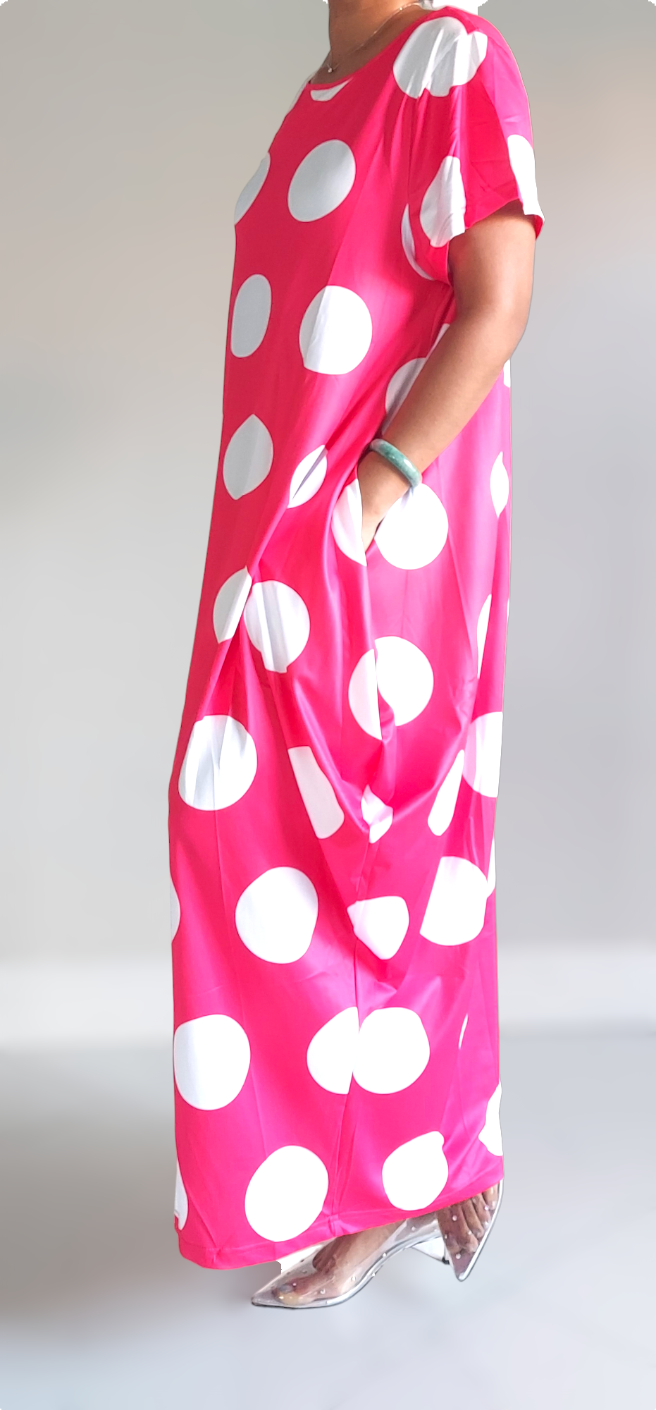 India Batik - Wholesale Dress - Women's - Bubble Dress Red & White Polkadot6