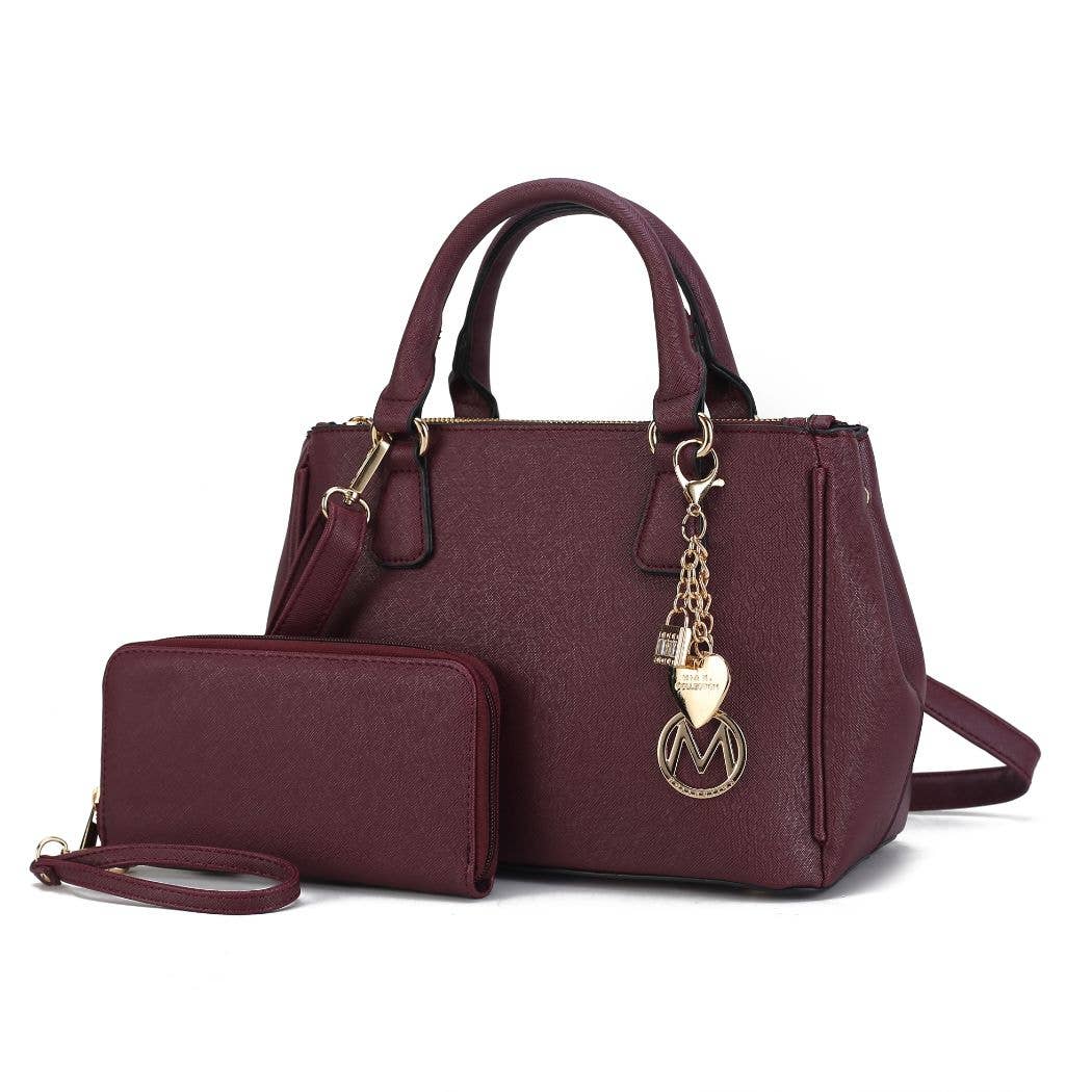 MKF Collection - Wholesale Satchel - Women's - Ruth Vegan Leather Women Satchel Bag with Wallet by Mia K1
