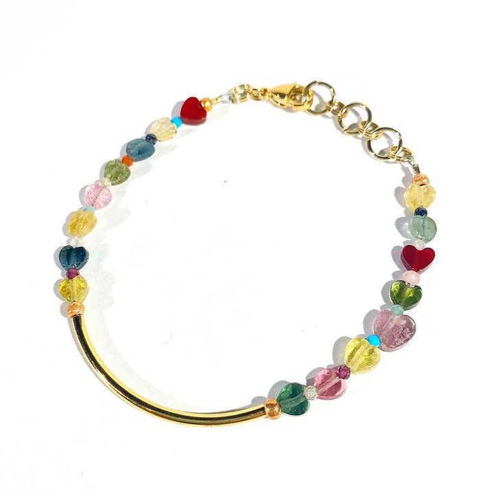 Etymology Jewelry - Venta al por mayor Pulsera de cuentas - Pulsera de cristal en forma de corazón para el día de San Valentín | Galentines BFF Jewelry2