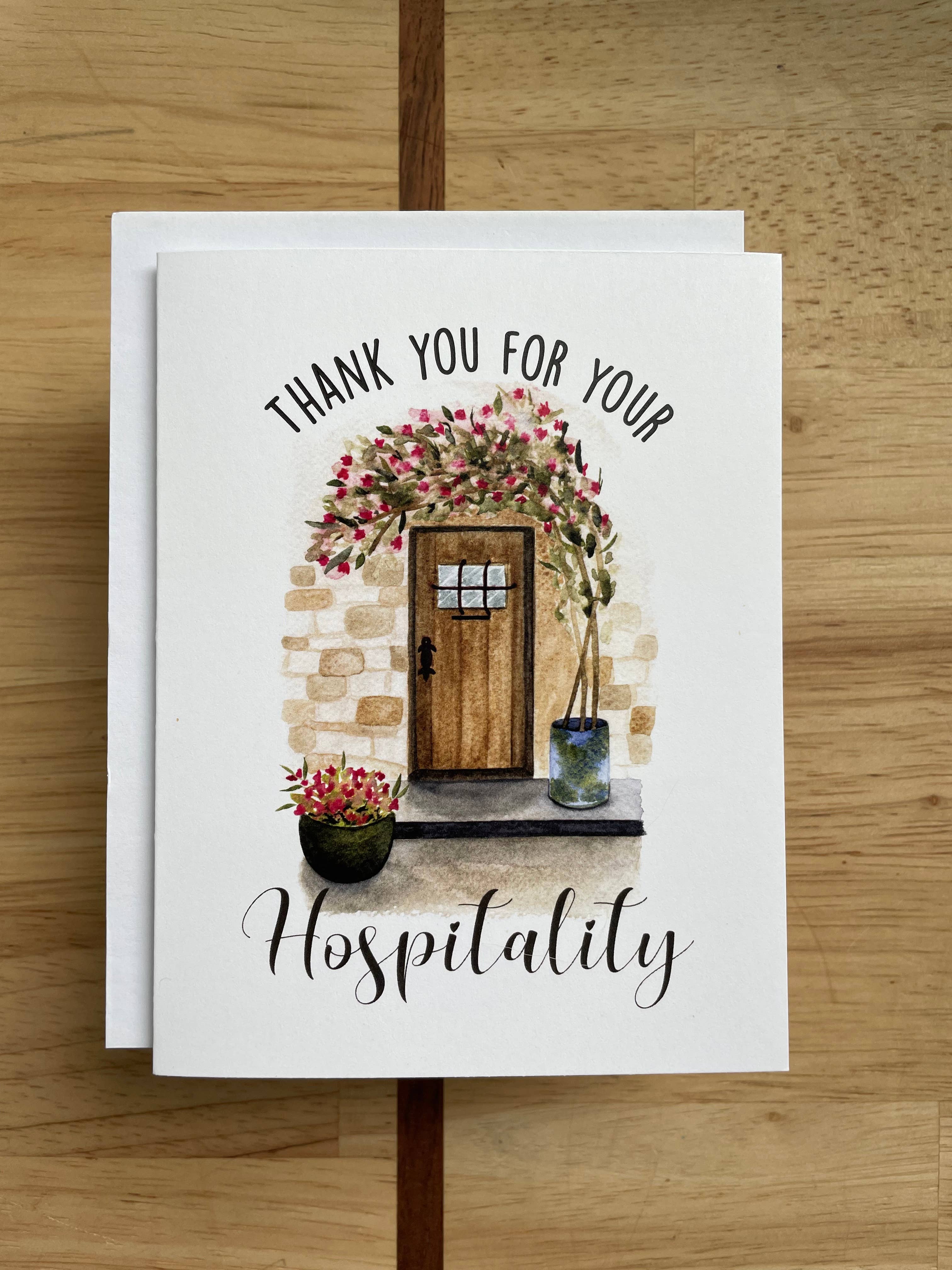 Kristin Schmidt Artist - Vendita all'ingrosso Biglietti di ringraziamento - Thank You for Your Hospitality - Biglietto di auguri ad acquerello0