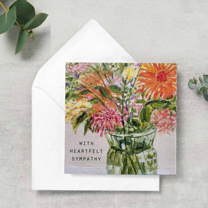 Geschenkverpackungskarte: Sunny Flowers-Sympathie für den Großhandel von Blueberry Road Cards