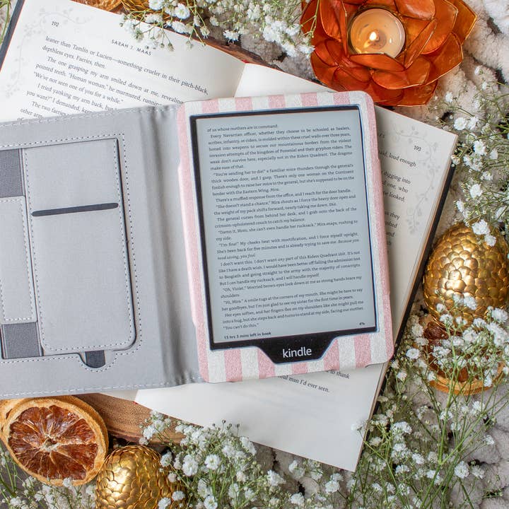 Meaggie Moos - Wholesale Book Cover - Kindle Case | Pink Stripes2