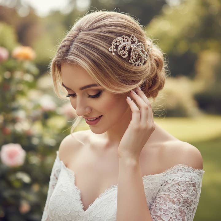 SASSB COLLECTION - VINTAGE EXTRAVAGANCE HEADPIECE -HC33ROSE for wholesale by Athena Bridal Jewellery