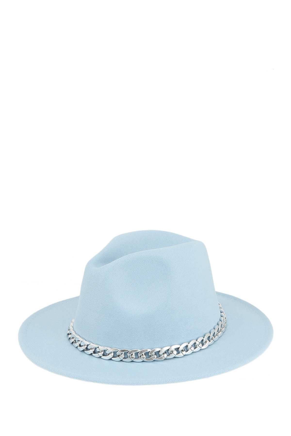 anbfashion - Wholesale Fedora - Women's - Cuban Chain Accent Fedora Hat 520211