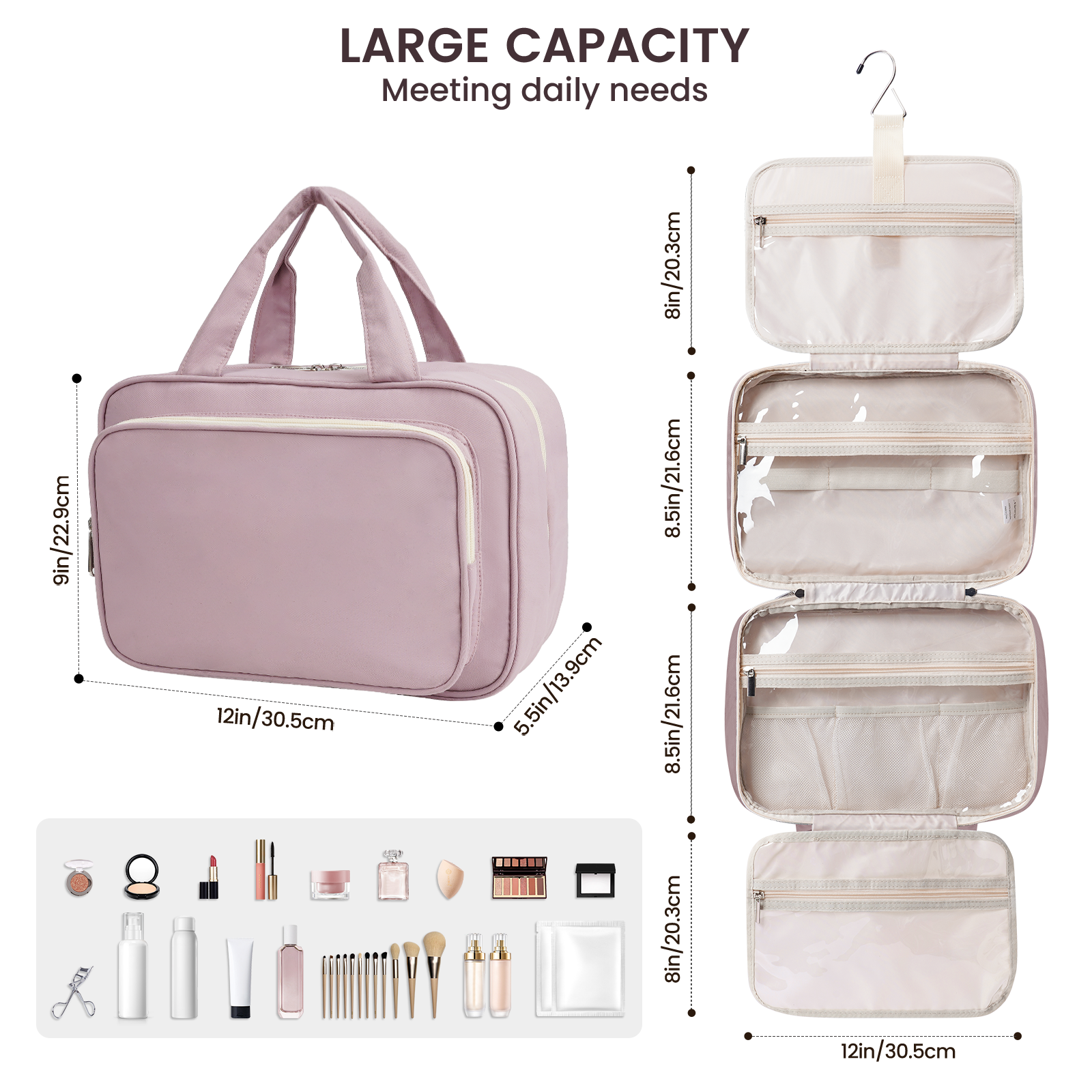 wandf - Wholesale Toiletry Bag - Women's - Large Capacity Waterproof Hanging Toiletry Bag Travel Bag50