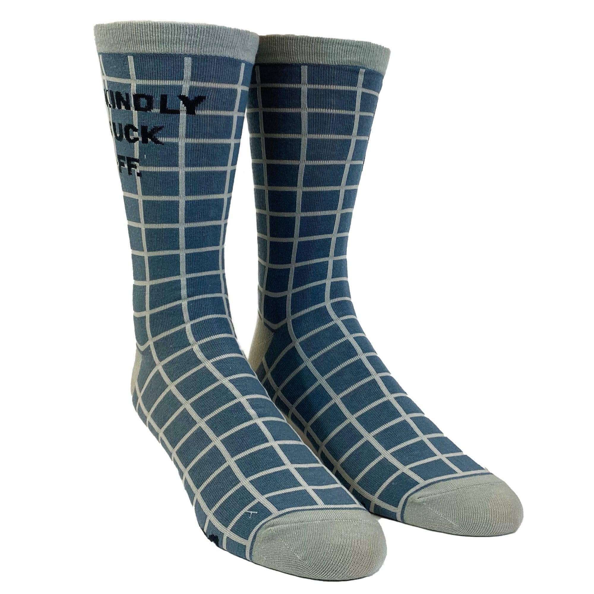 Grey Mens Kindly Fuck Off Socks Sarcastic Offensive Sock for Work for wholesale on Faire1