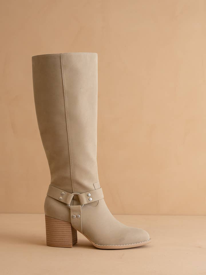 The Hollie | Taupe Knee High Bucket Boot for wholesale on Faire