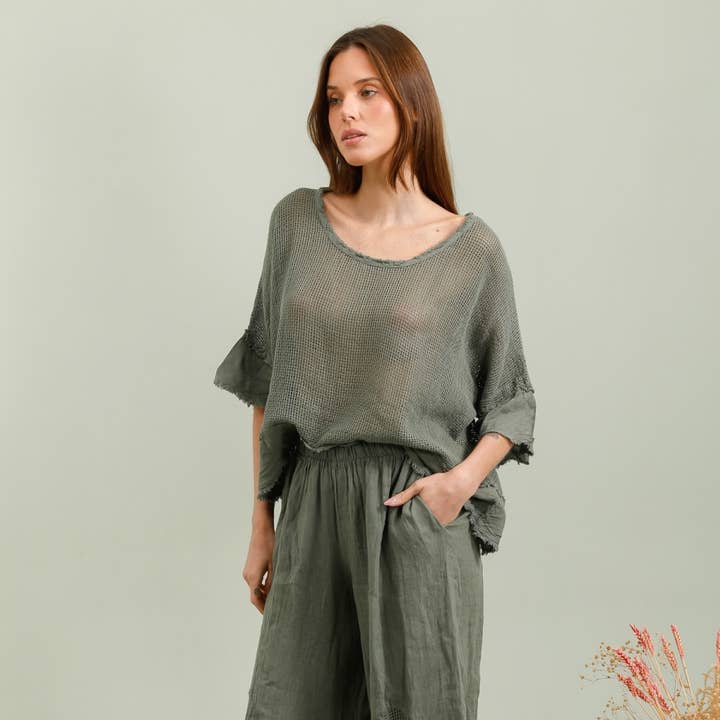 Linen Trousers REF. 10346 and other Purchase Wholesale baguette linen. Free Returns & Net 60 Terms on Faire trending on Faire.