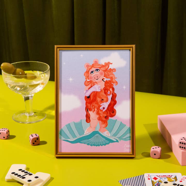 Lucky Goods Paper - Wholesale Art Print - Birth of a Goddess Piggy Portrait Print3