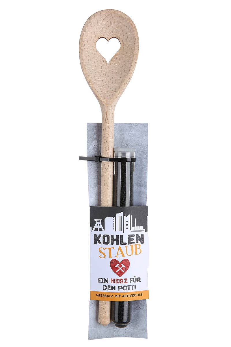 Gilde Handwerk Macrander GmbH & Co. KG – wholesale Kitchen spoon – wooden cooking spoon+black salt VE 60
