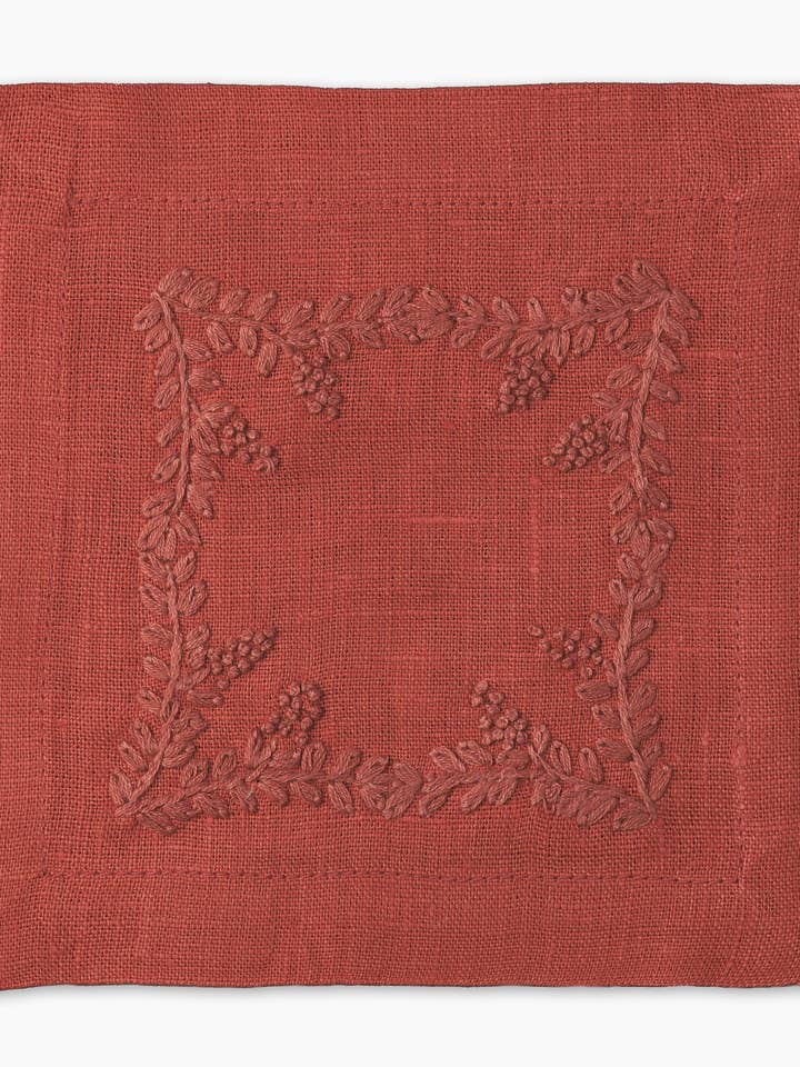 Prism Vine Linen Cocktail Napkin for wholesale by Henry Handwork