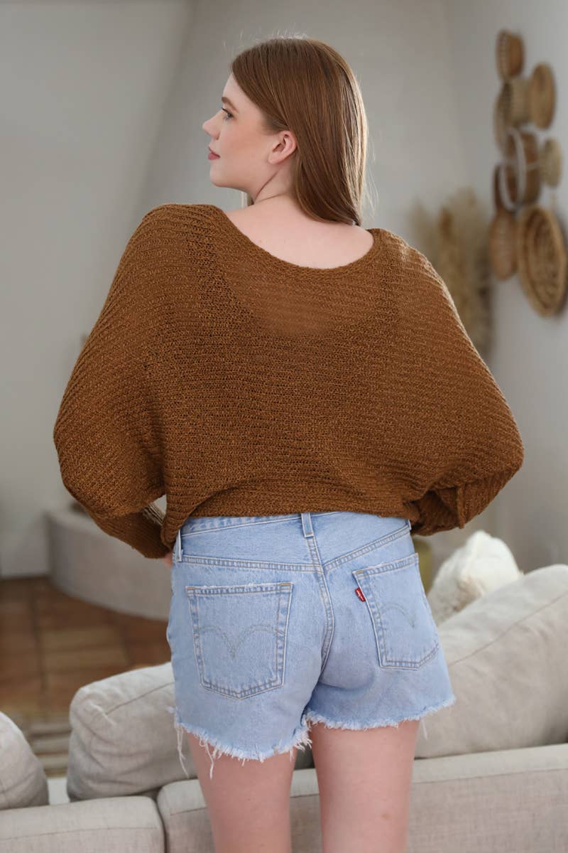 ANGIE - Wholesale Knit Sweater - Women's - XHQ18-ASIS OPEN KNIT LIGHT WEIGHT PULLOVER SWEATER22