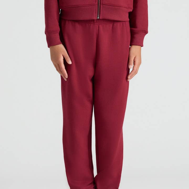 Girls Dark Maroon Relaxed Joggers for wholesale by True Classic