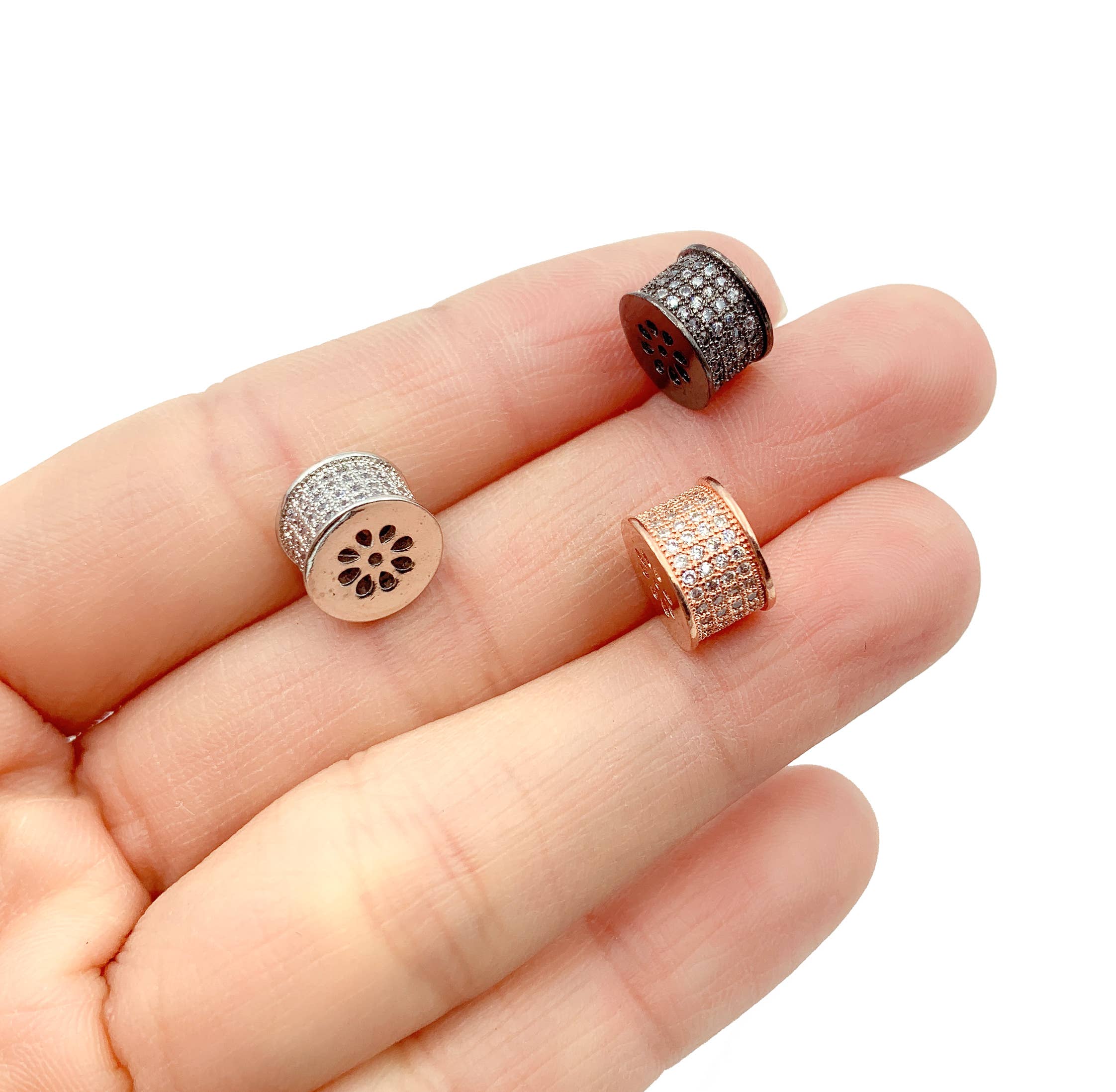 findings4uGem – Pendente/pingente individual por atacado – Missangas Rondelle em Ouro Filled, Pendente para Pulseira, BD0180