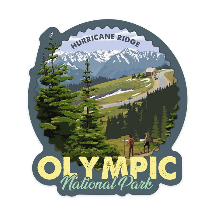 STICKERS Olympic National Park, WA, Hurricane Ridge for wholesale by Lantern Press