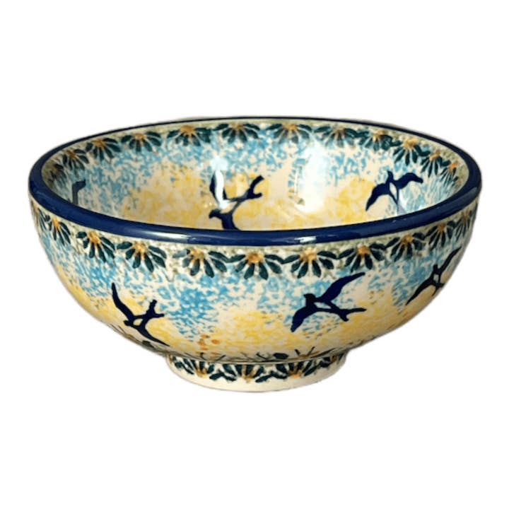 Bowl, Round, Dipping, 4.25" in "Soaring Swallows" by Manufaktura | M153S-WK57 for wholesale by Polish Pottery Outlet
