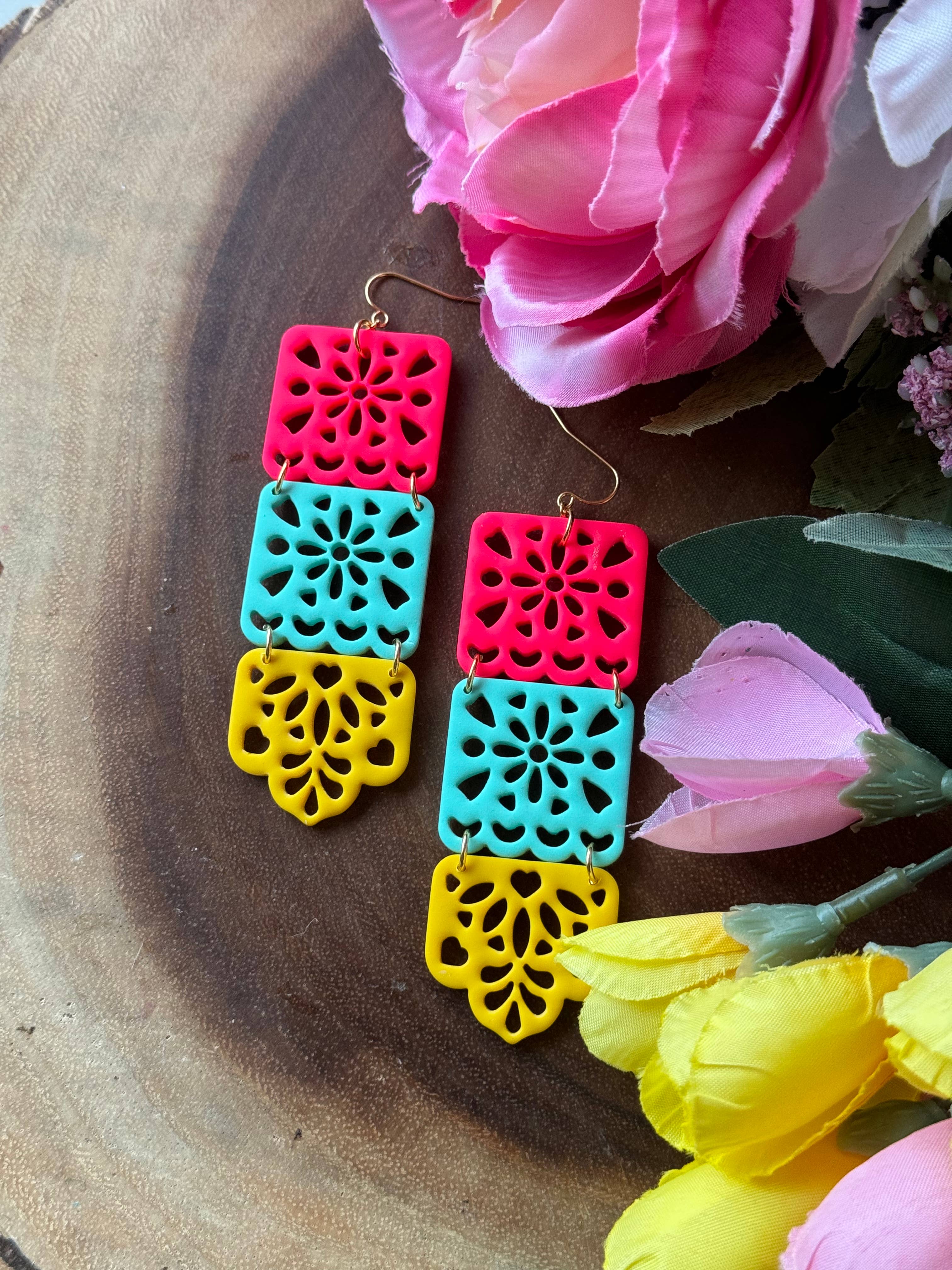 Skye Eclisse Jewelry - Wholesale Dangle Earrings - Mexican Papel Picado Earrings, Latina Jewelry1