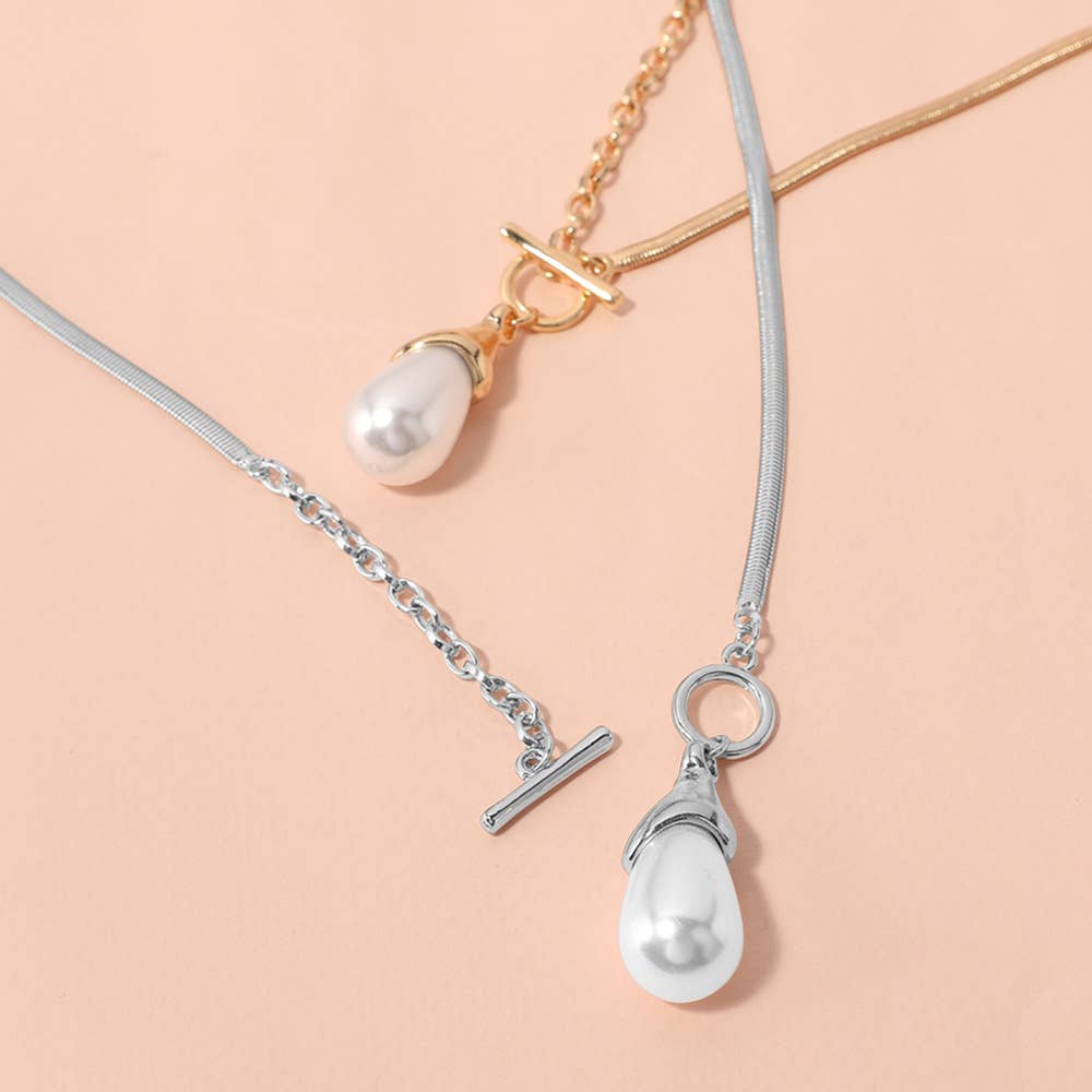 Sensibling Corp. - Wholesale Pendant/Charm Necklace - SECRET BOX_Pearl Toggle Pendant Necklace
1