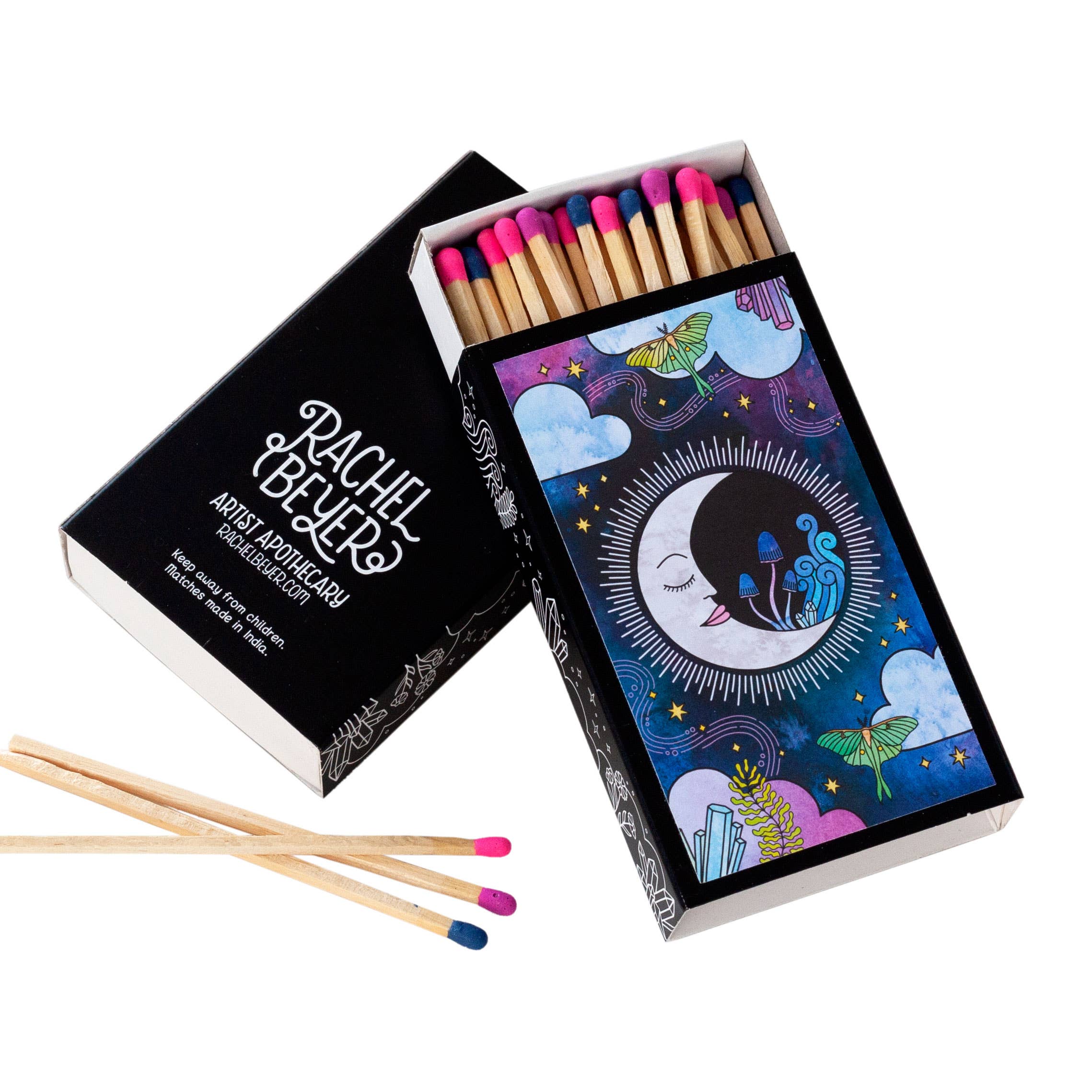 Rachel Beyer - Wholesale Matches - The Moon - Deluxe Art Matchbox1