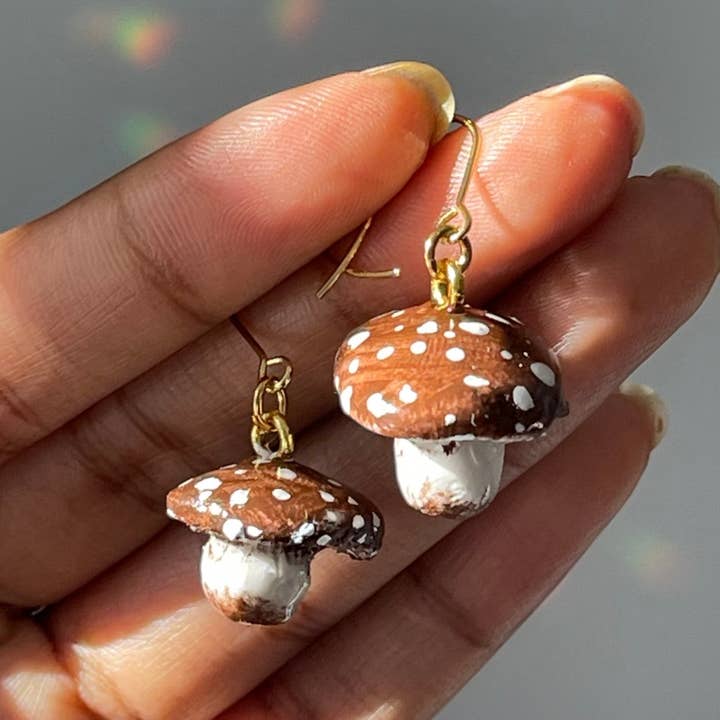 Pendientes de Hongos del Suelo del Bosque para venta al por mayor de Crescent Jewelry Designs