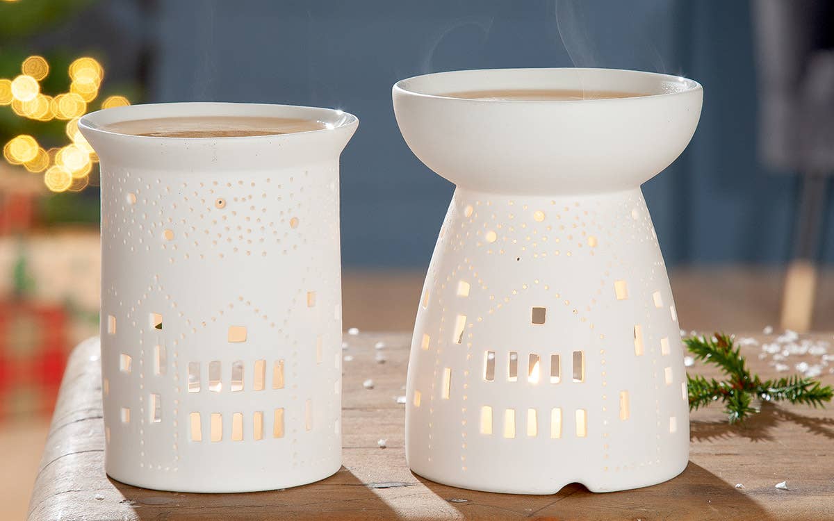 Gilde Handwerk Macrander GmbH & Co. KG – Großhandel Öl-Wärmer – Porzell Aromalampen "Häuserreihe" VE 6 so1